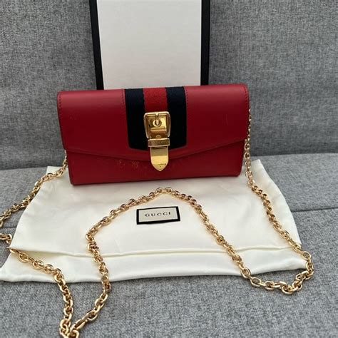 gucci sylvie long wallet|Gucci wallet woman price.